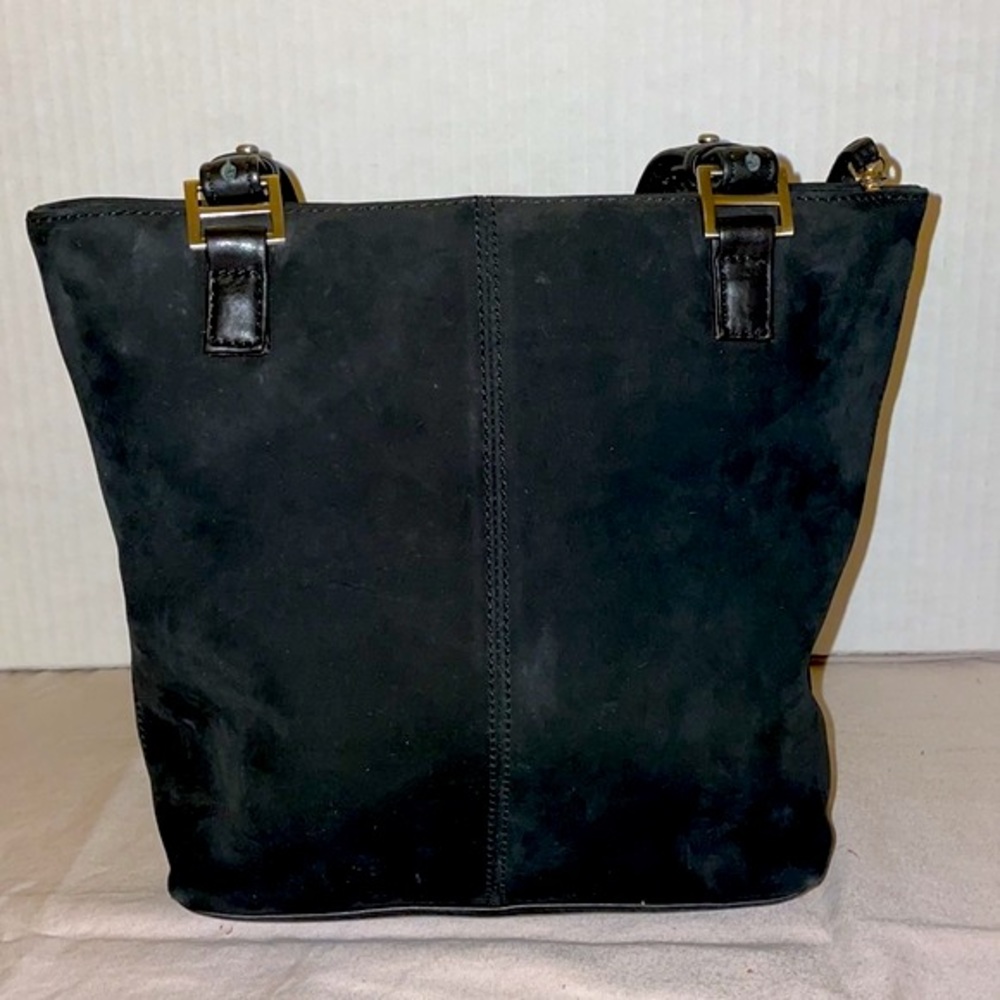Stone Mountain black suede and leather handbag